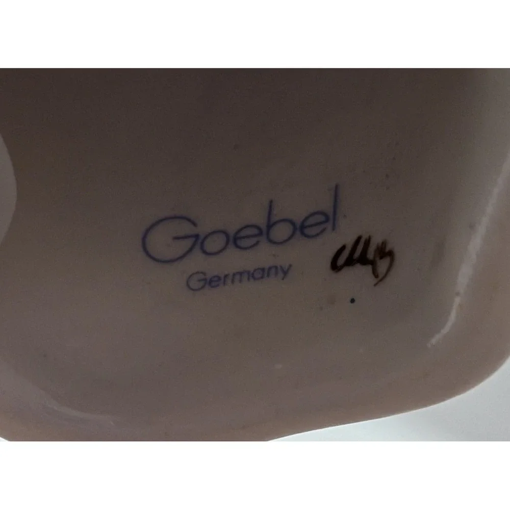 Goebel Angel Bell Ornaments Set 2 OS Blue Green Good 1993 1997 Germany Porcelain